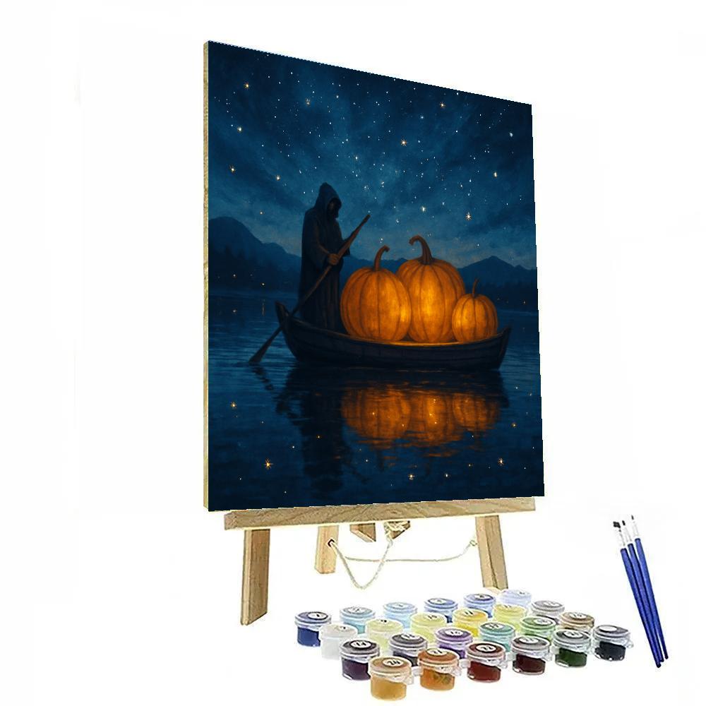 Starlit Pumpkin Ferry Painting by numbers kit