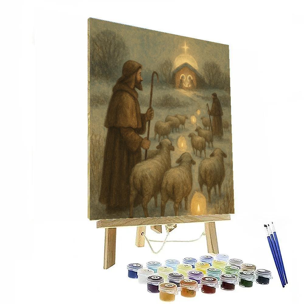 Shepherds And Snow Lanterns paint by number