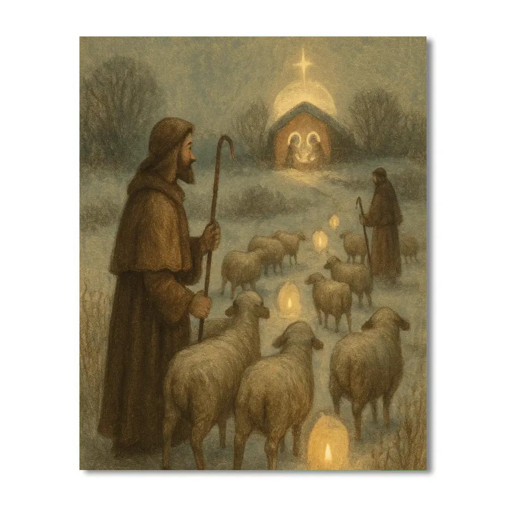 Shepherds And Snow Lanterns paint by number