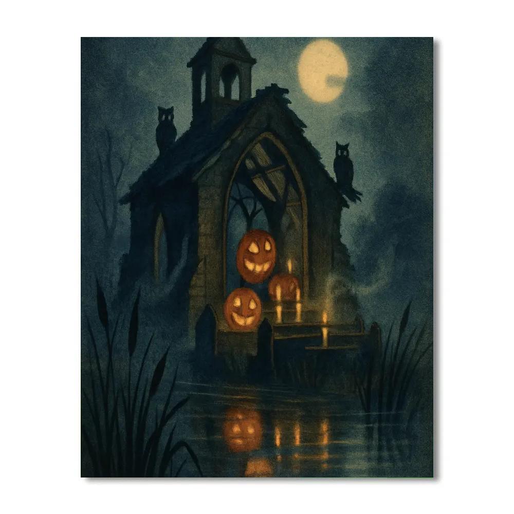 Sunken Chapel Lanterns paint by numbers