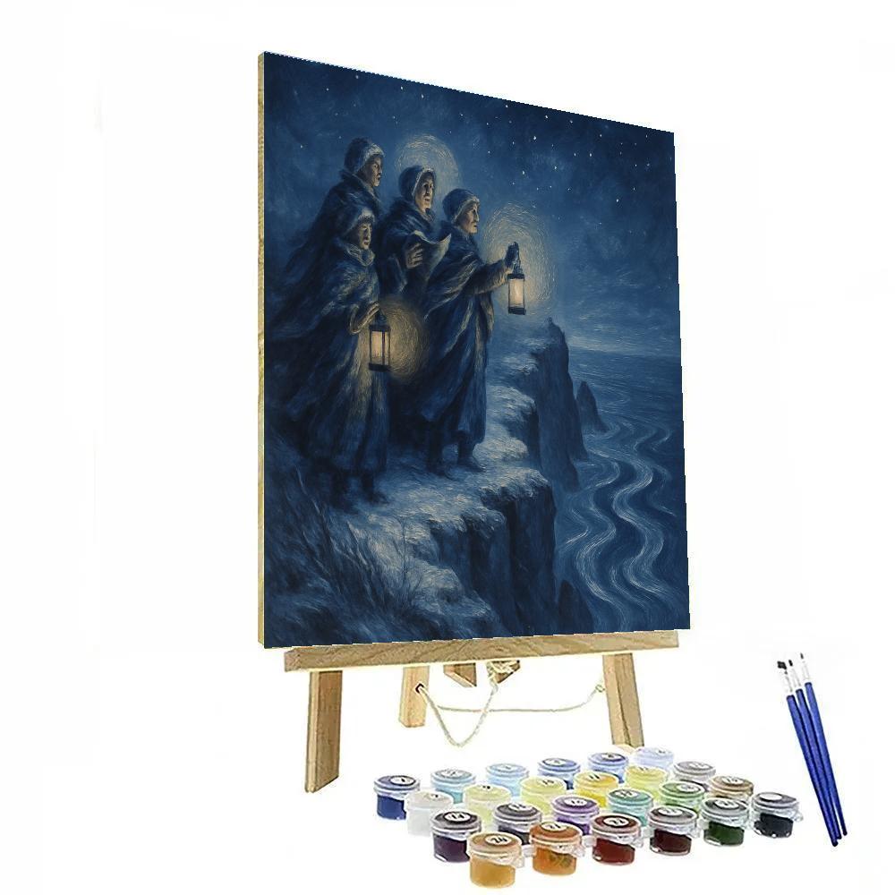 Clifftop Carolers And Lanterns painting number kit