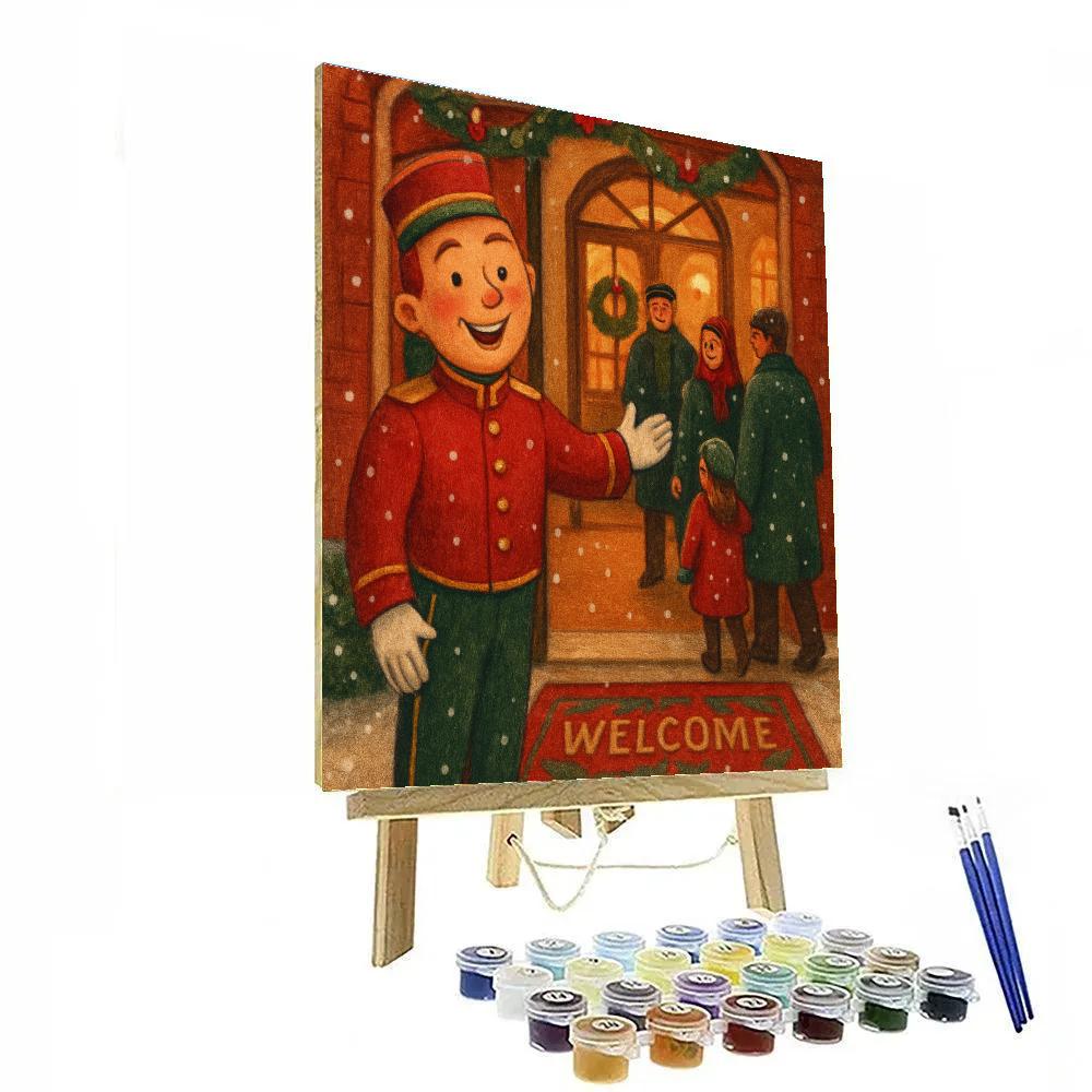 Frosted Bellhop Holiday Numbered painting kits