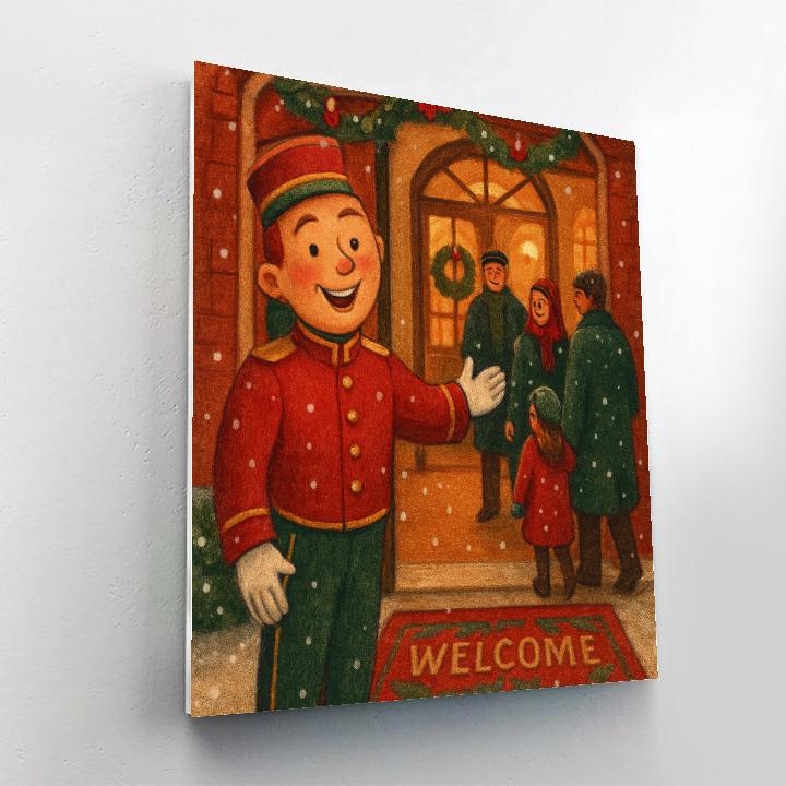 Frosted Bellhop Holiday Numbered painting kits