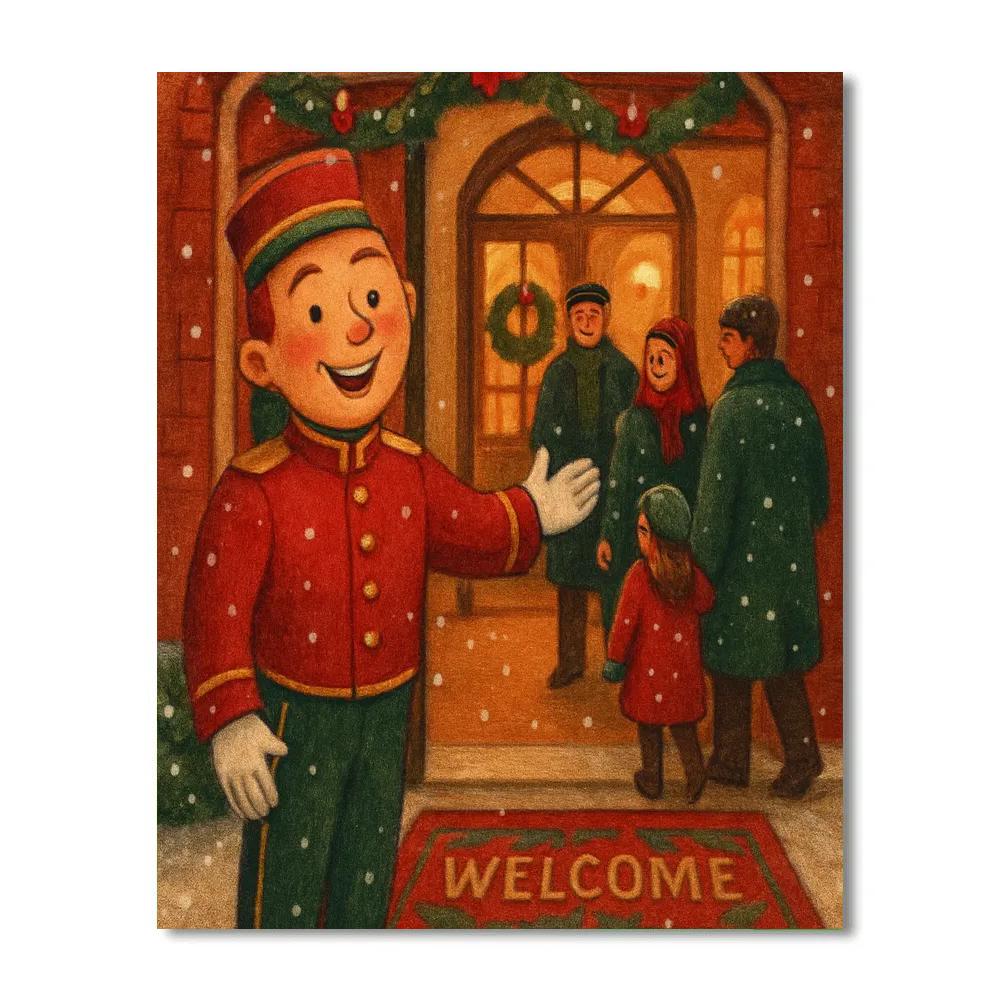 Frosted Bellhop Holiday Numbered painting kits