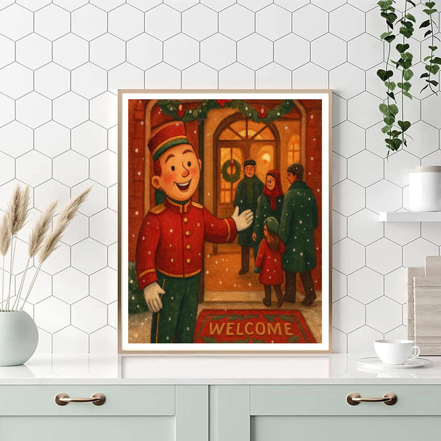 Frosted Bellhop Holiday Numbered painting kits