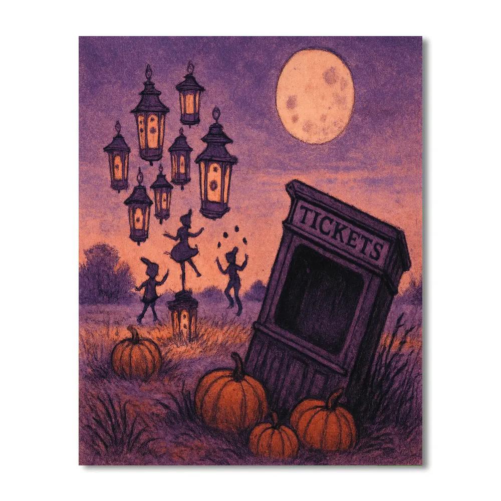 Tin Lantern Circus Field Painting by numbers kit