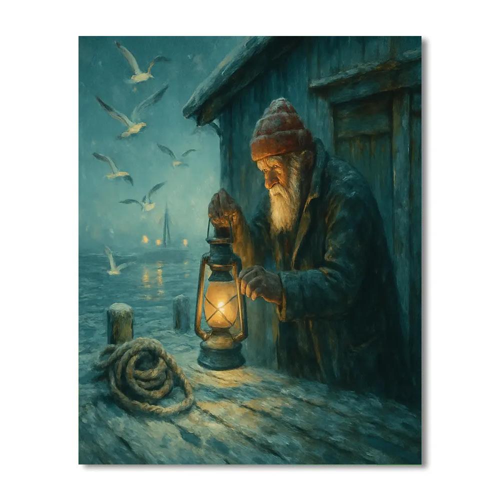 Fisherman Frost Lantern Paint by numbers kits