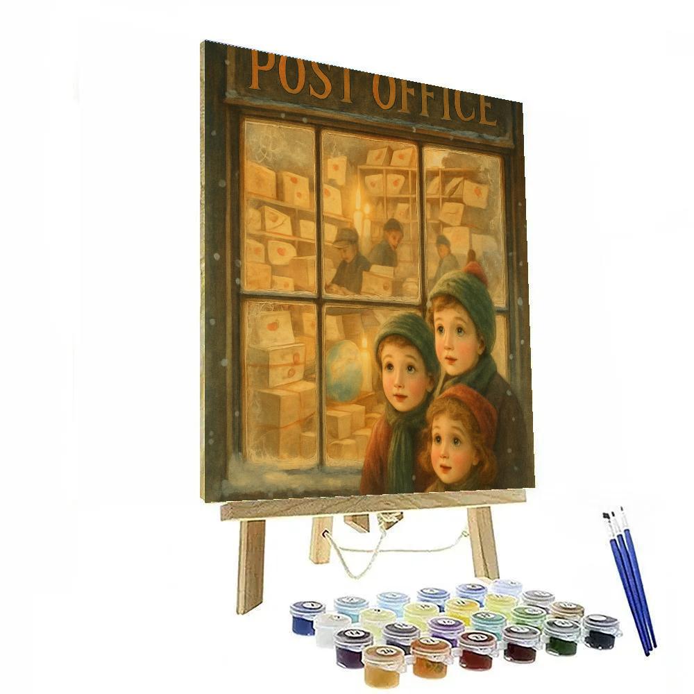 Snowbound Post Office Window Paint by numbers kits