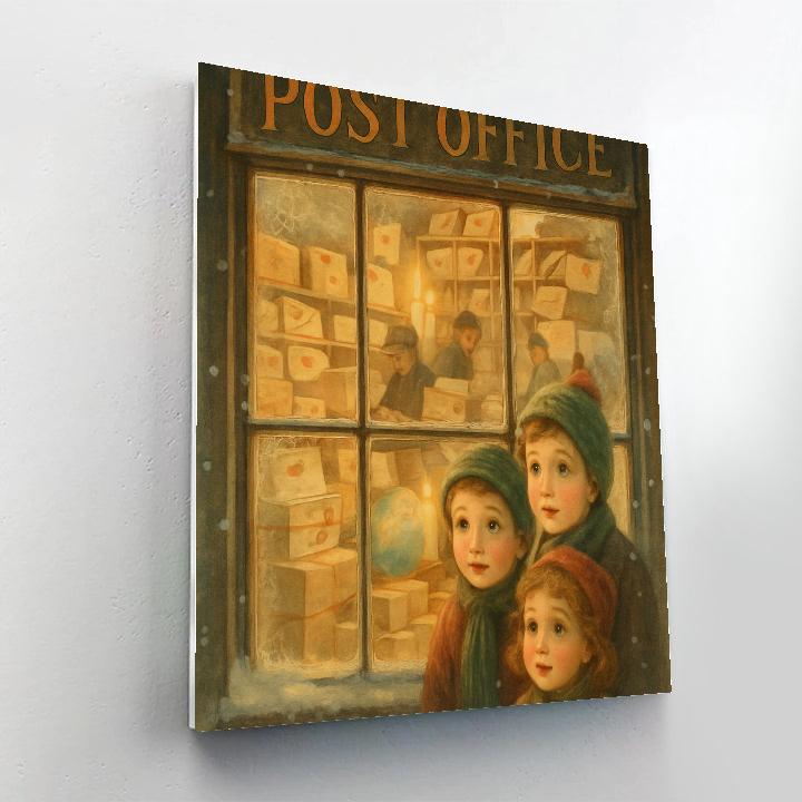 Snowbound Post Office Window Paint by numbers kits