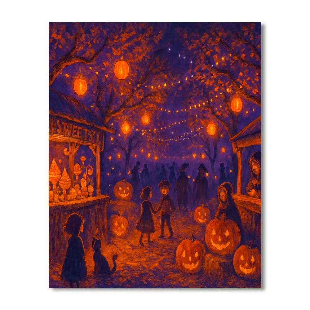 Midnight Orchard Lantern Fair paint by numbers