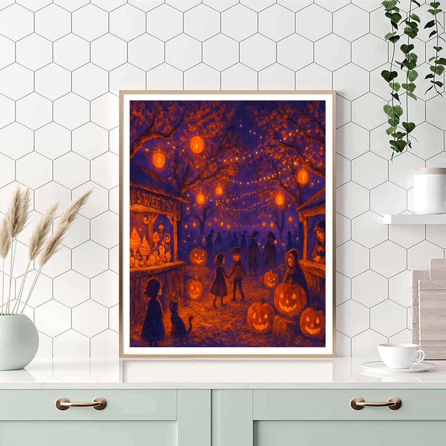 Midnight Orchard Lantern Fair paint by numbers