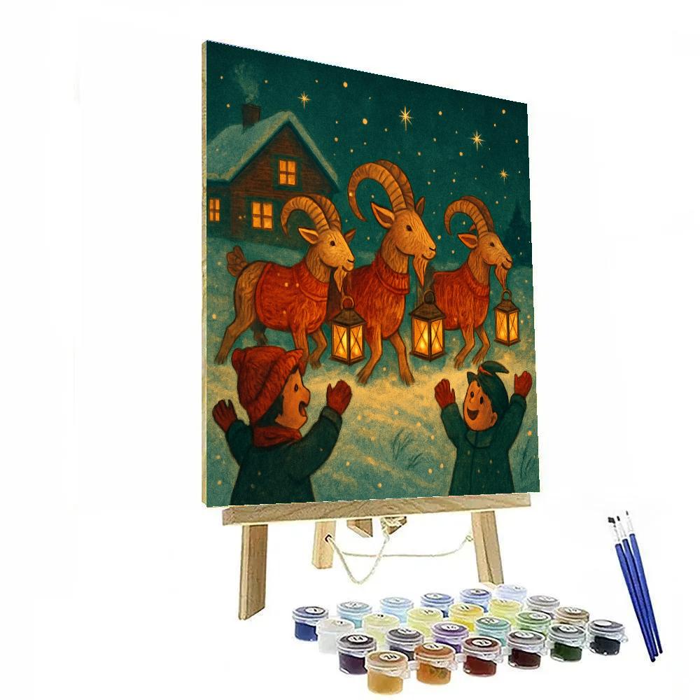 Yule Goat Lanterns Numbered painting kits