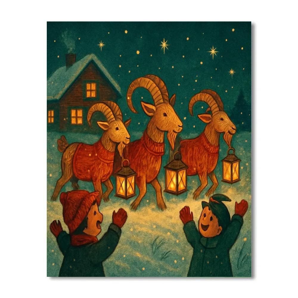 Yule Goat Lanterns Numbered painting kits
