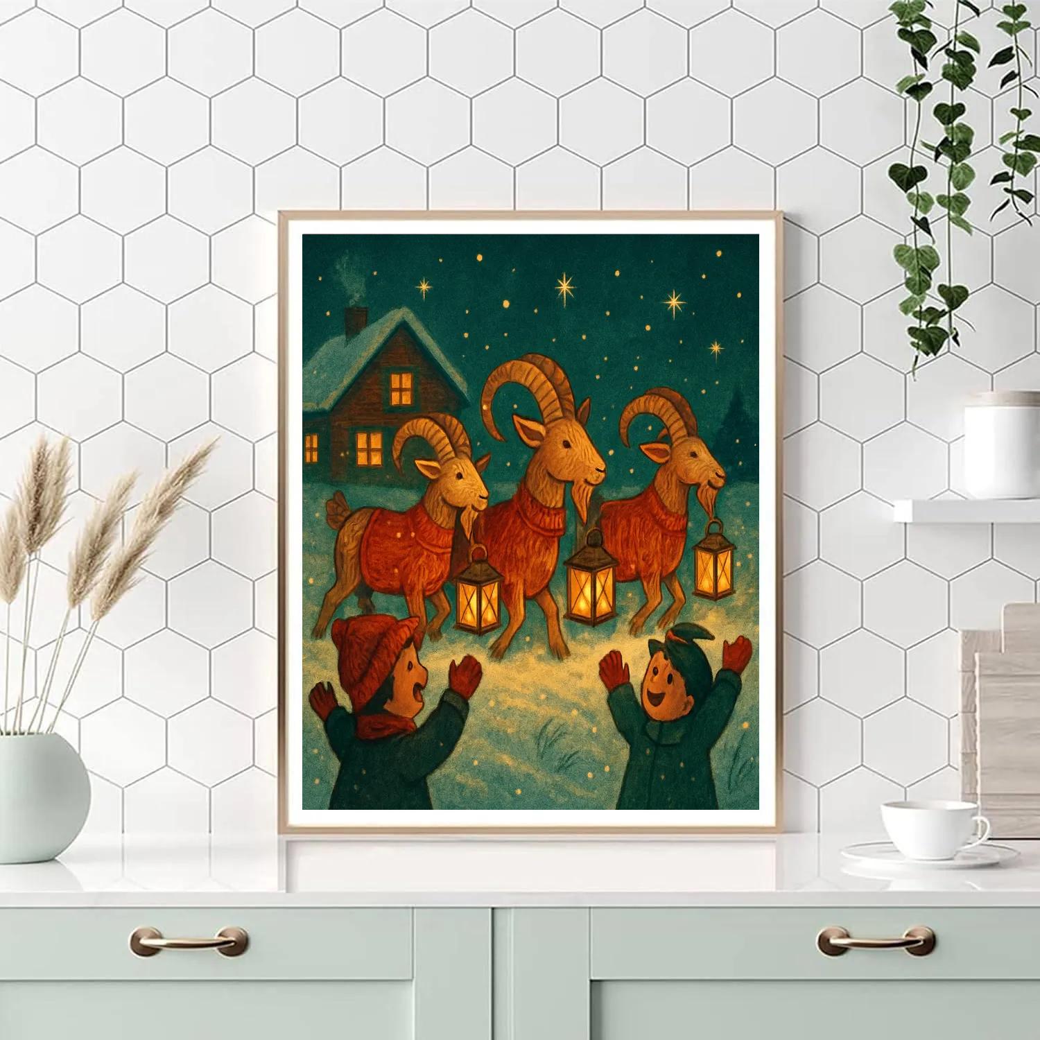 Yule Goat Lanterns Numbered painting kits