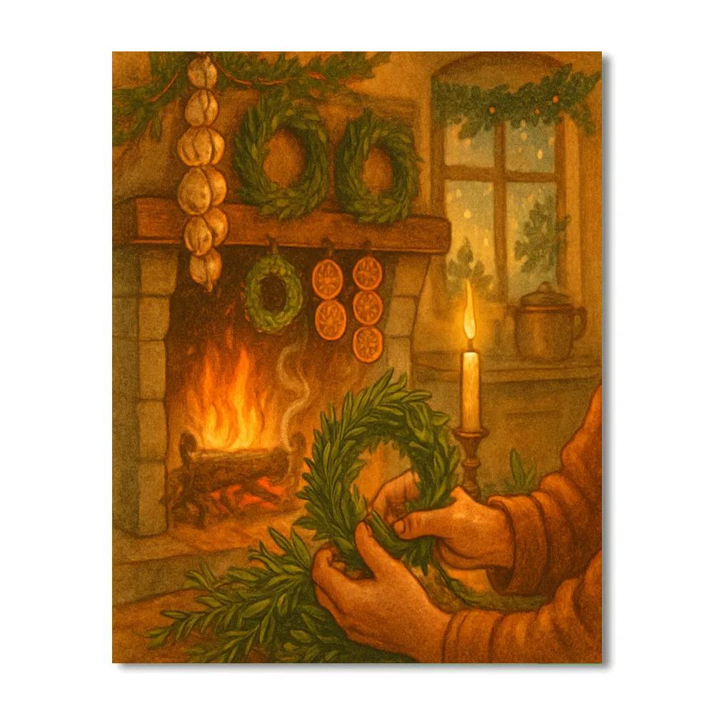 Hearthside Herb Wreath painting number kit