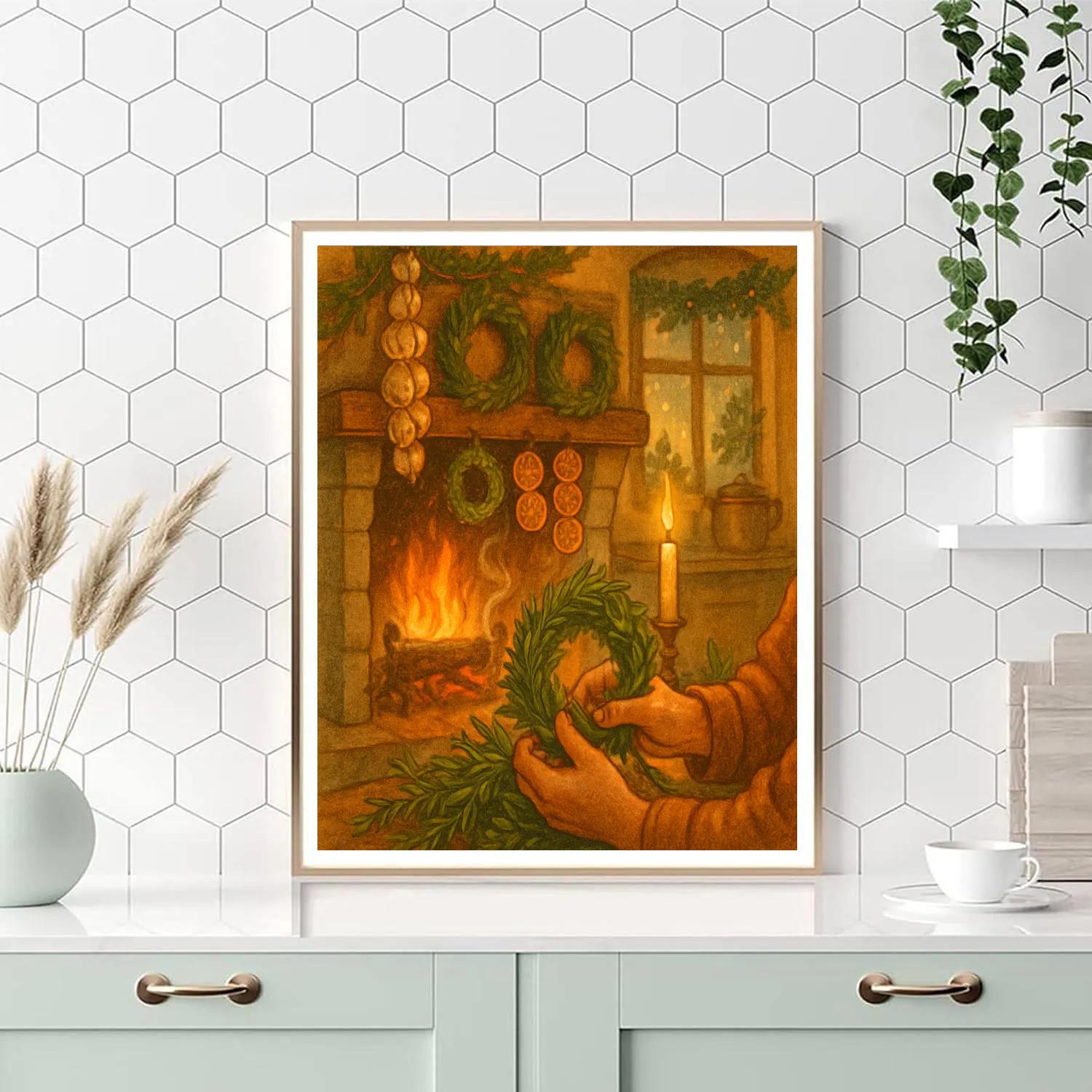 Hearthside Herb Wreath painting number kit