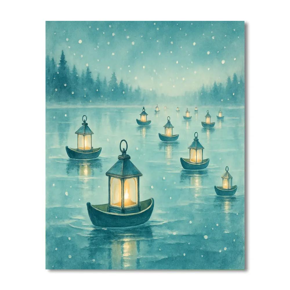 Midwinter Lantern Regatta paint by number