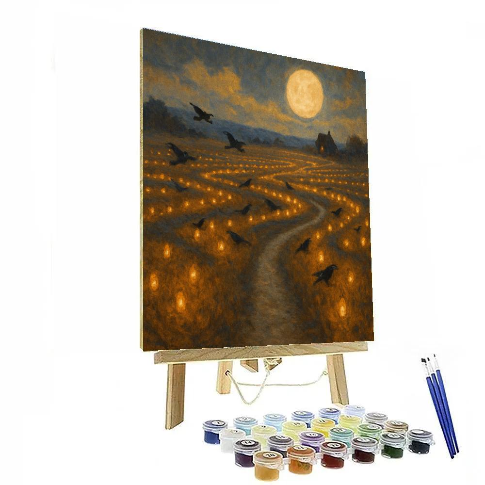 Sepia Field Of Lanterns Paint by numbers kits