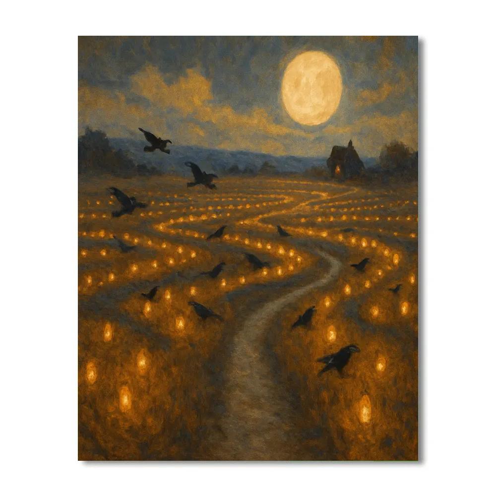 Sepia Field Of Lanterns Paint by numbers kits