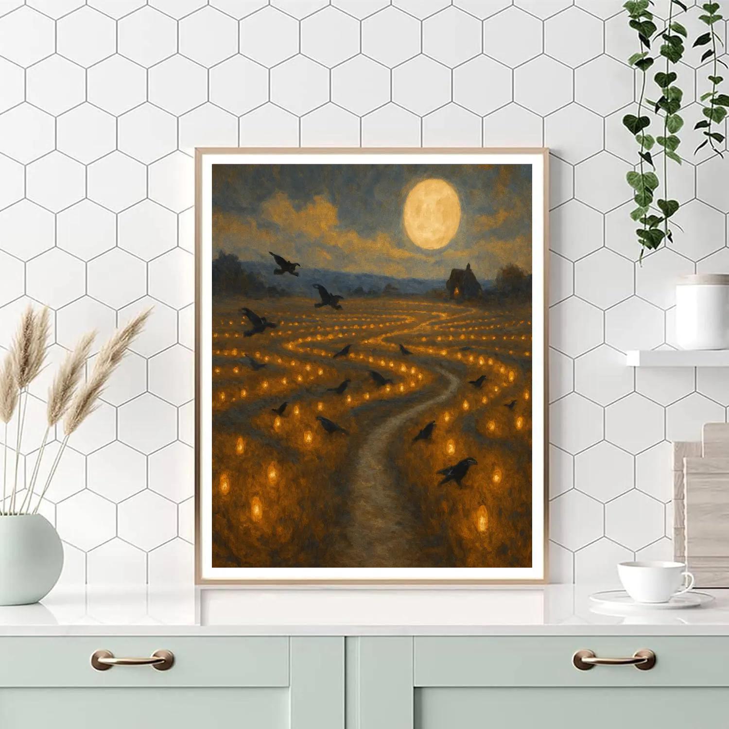 Sepia Field Of Lanterns Paint by numbers kits