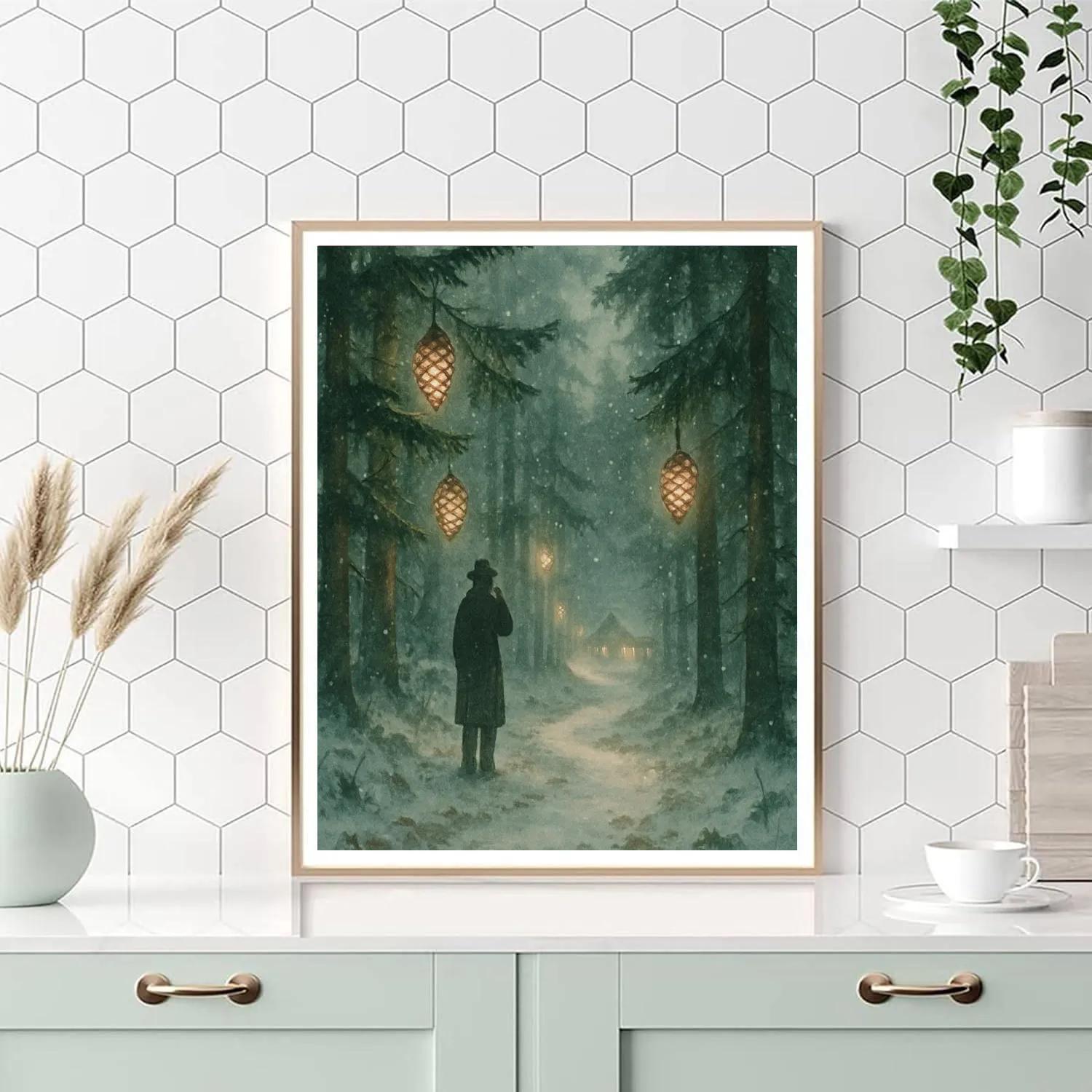 Pinecone Lantern Trail painting number kit