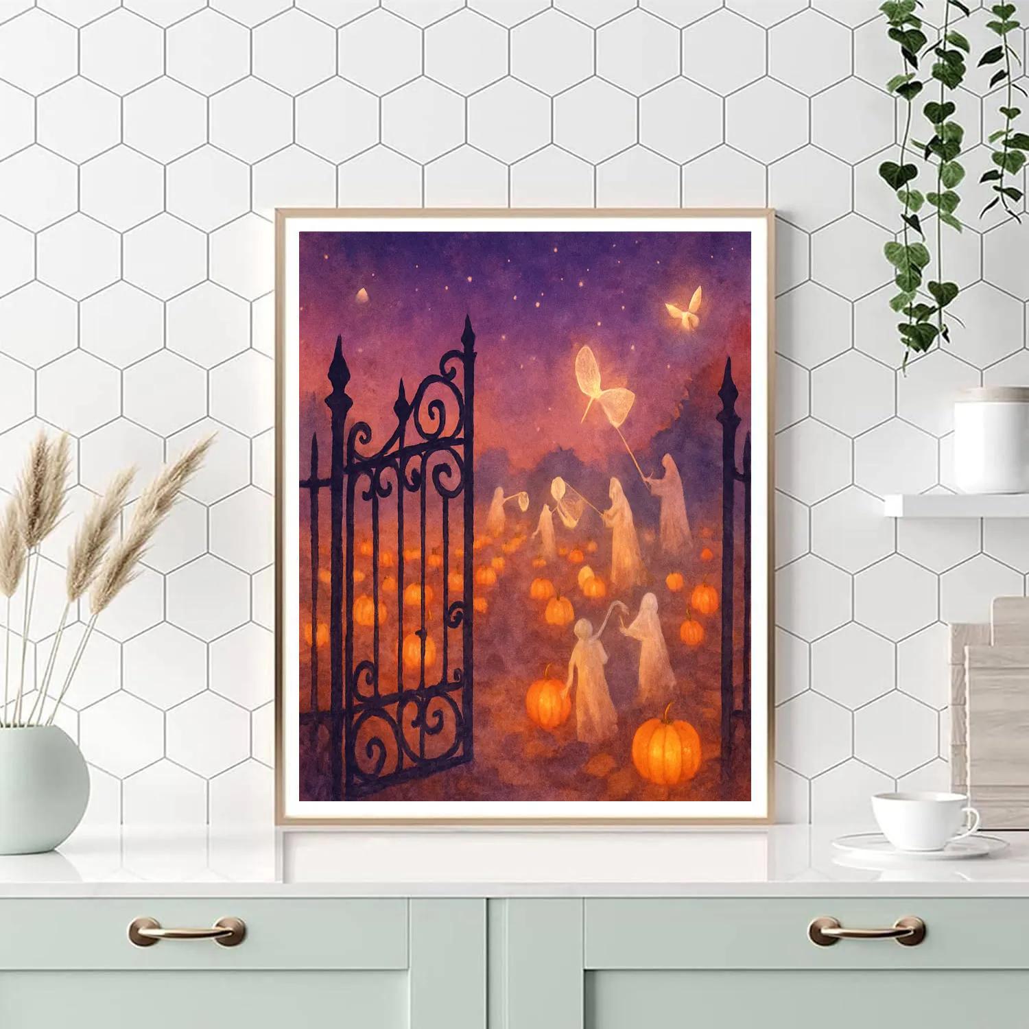 Ghostlight Orchard Gate Number painting