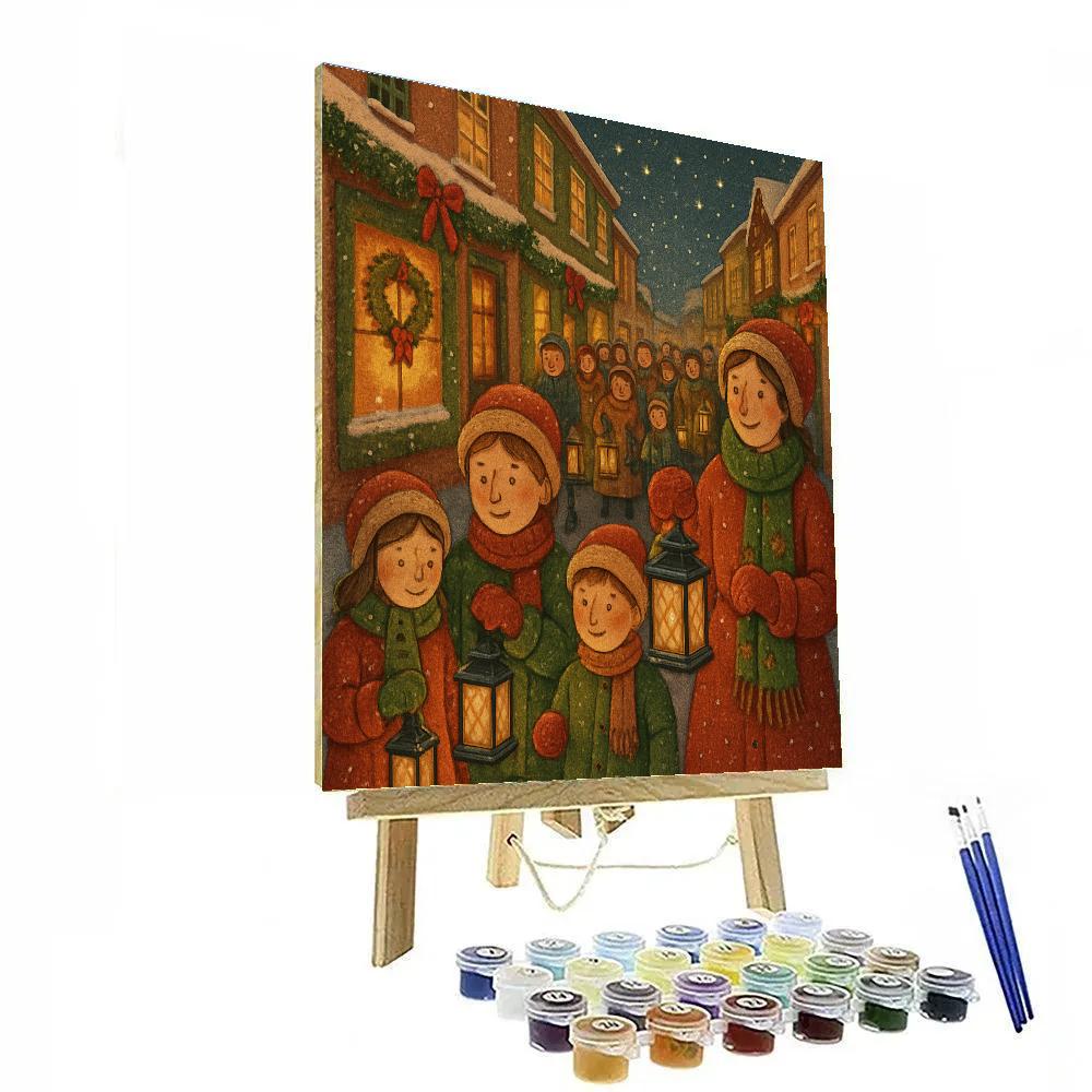Cobbled Snow Lantern Parade Painting by numbers kit