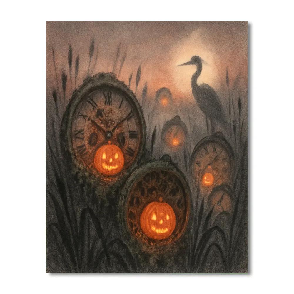 Gloomfen Clock Garden DIY paint by numbers