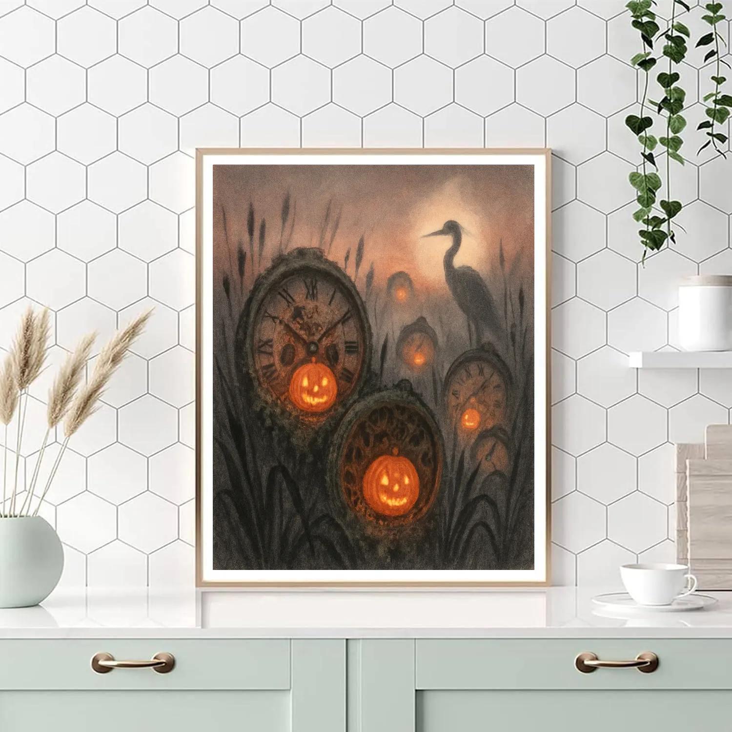 Gloomfen Clock Garden DIY paint by numbers
