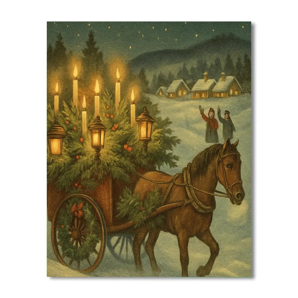 Carriage Of Candles Painting by numbers kit