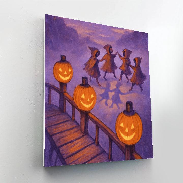 The Hollow Bridge Lanterns Painting by numbers kit