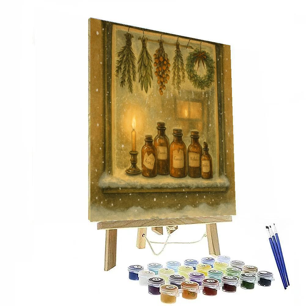 Winter Apothecary Window Number painting