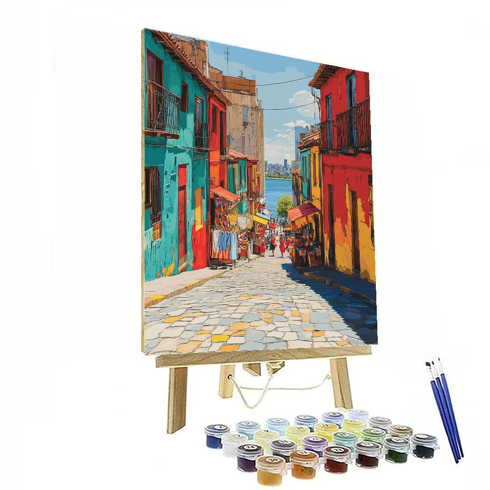 Caminito Colorful Row Houses La Boca Buenos Aires Argentina DIY paint by numbers