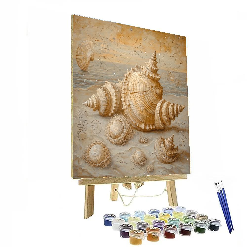 Leonardo Da Vinci Inspired Oceanic Fossil Constellation DIY paint by numbers