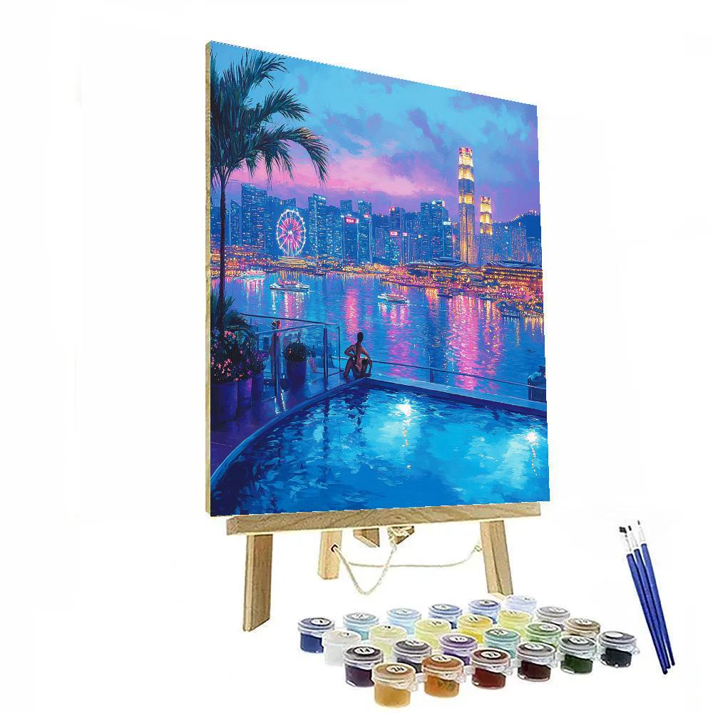 Marina Bay Sands Infinity View Singapore paint by numbers