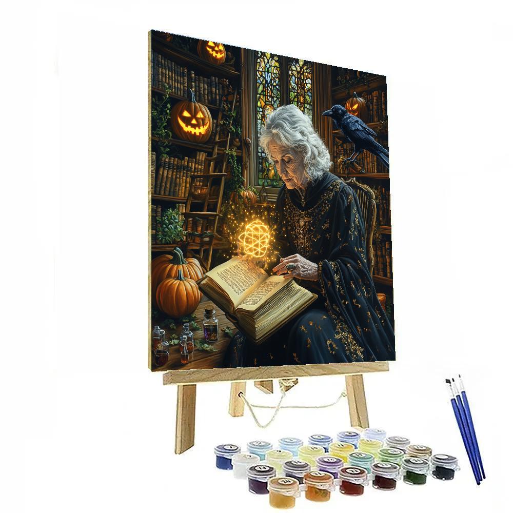 Witchs Library Haunted paint by numbers