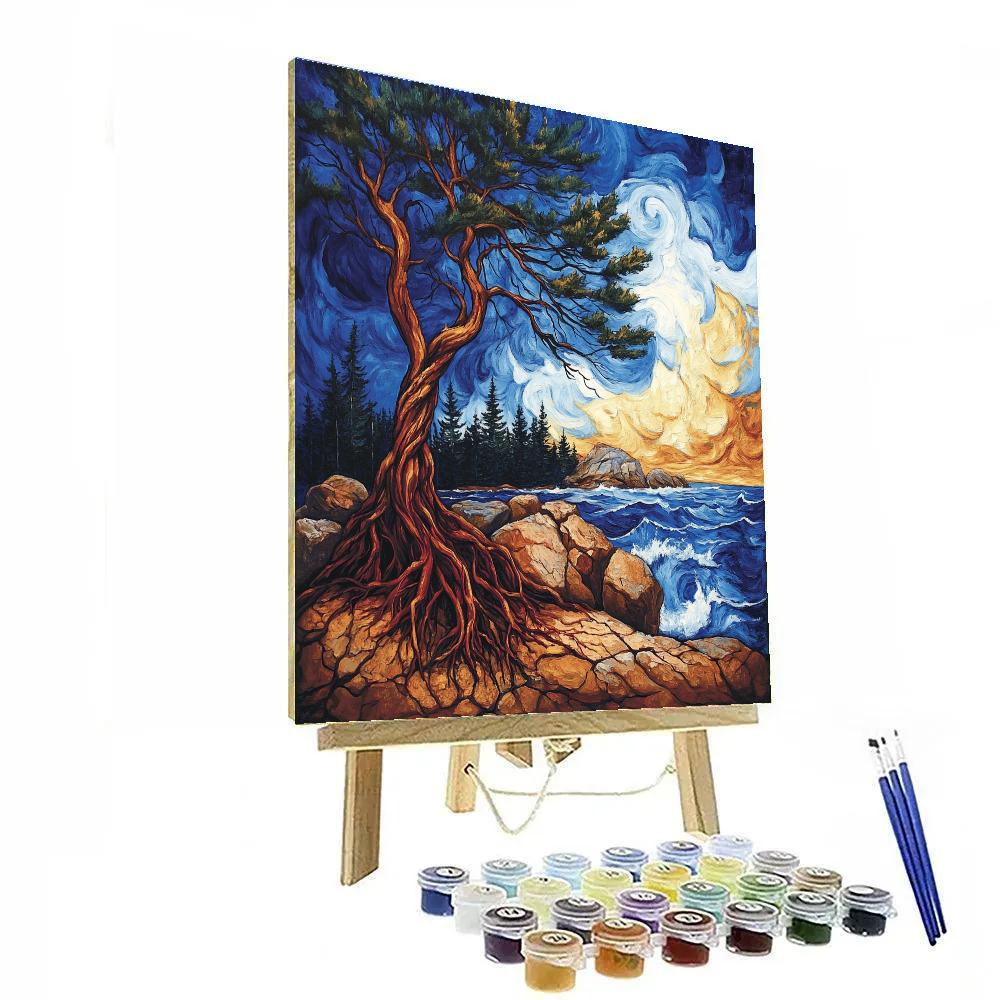 Arthur Lismer Inspired Windswept Georgian Pines paint by numbers