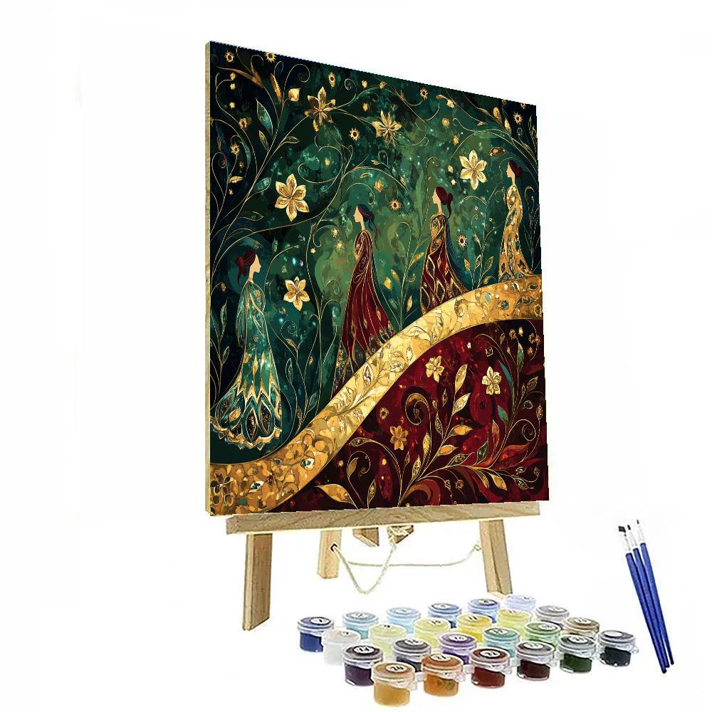 Gustav Klimt Inspired Golden Garden DIY paint by numbers