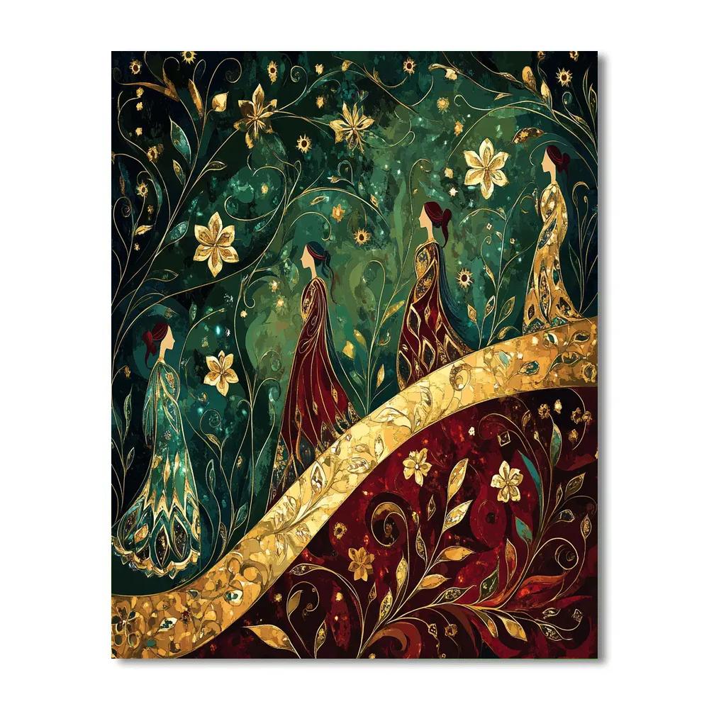 Gustav Klimt Inspired Golden Garden DIY paint by numbers