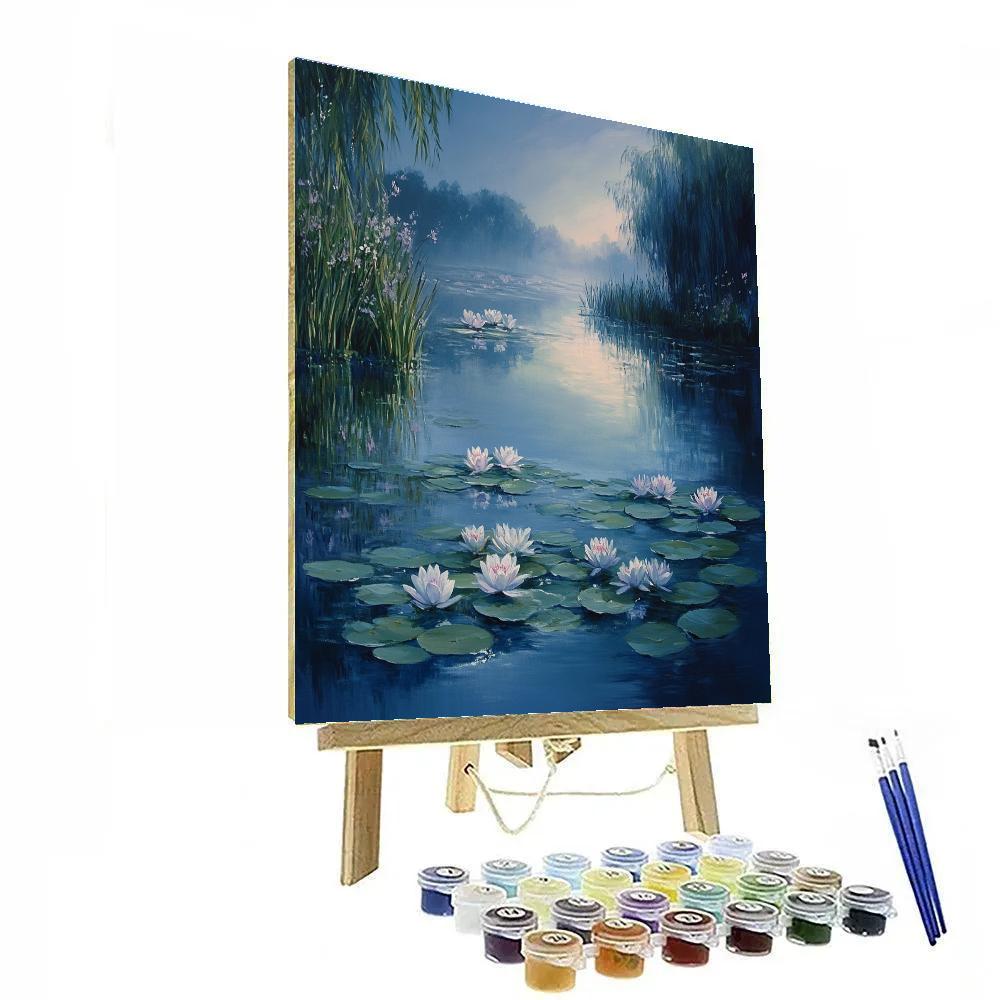 Claude Monet Inspired Waterlily Morning Mist painting number kit