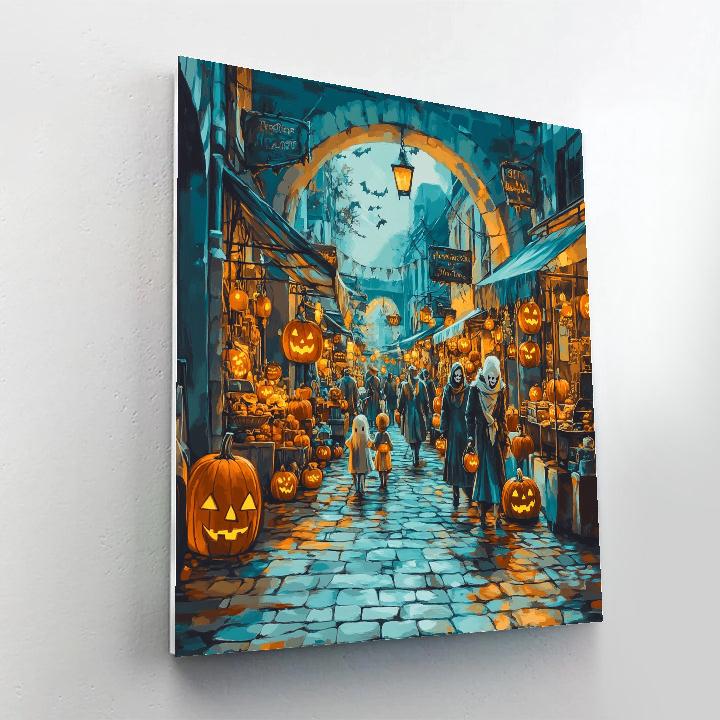 Masked Market Of Hollow Street Halloween Paint by numbers kits