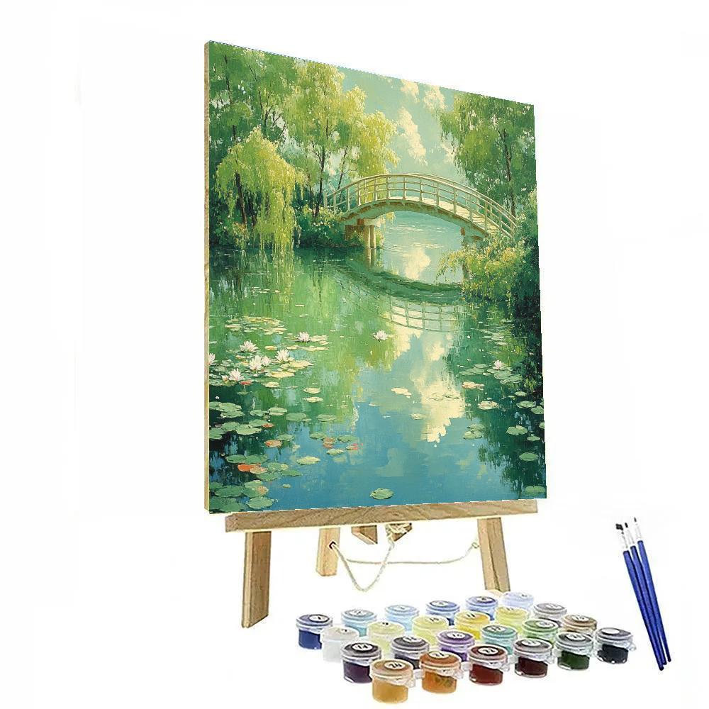 Claude Monet Inspired Giverny Bridge Reflection paint by numbers