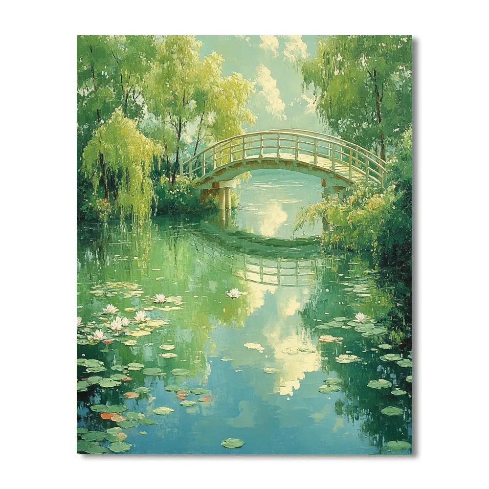 Claude Monet Inspired Giverny Bridge Reflection paint by numbers