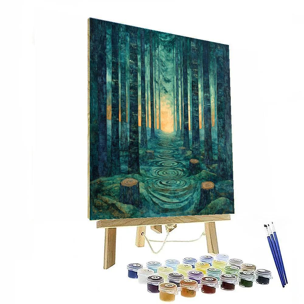 Emily Carr Inspired Cathedral Grove Of Luminescent Cedars Paint by numbers kits
