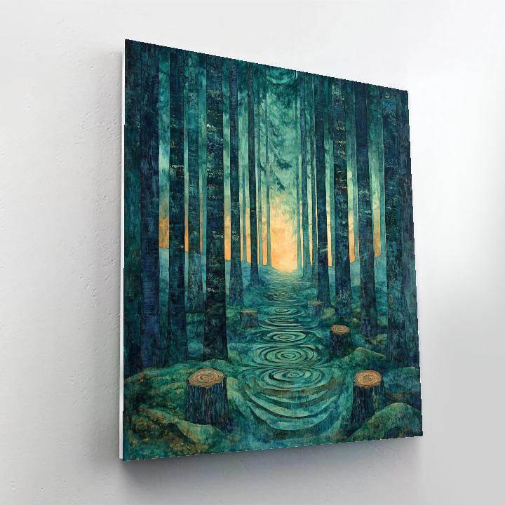 Emily Carr Inspired Cathedral Grove Of Luminescent Cedars Paint by numbers kits
