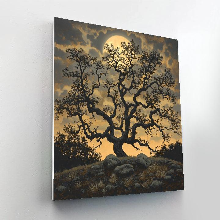 Francisco Goya Inspired Moonlit Thicket Of Hollow Oaks Paint by numbers kits