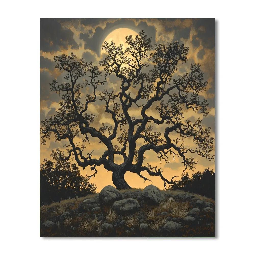 Francisco Goya Inspired Moonlit Thicket Of Hollow Oaks Paint by numbers kits
