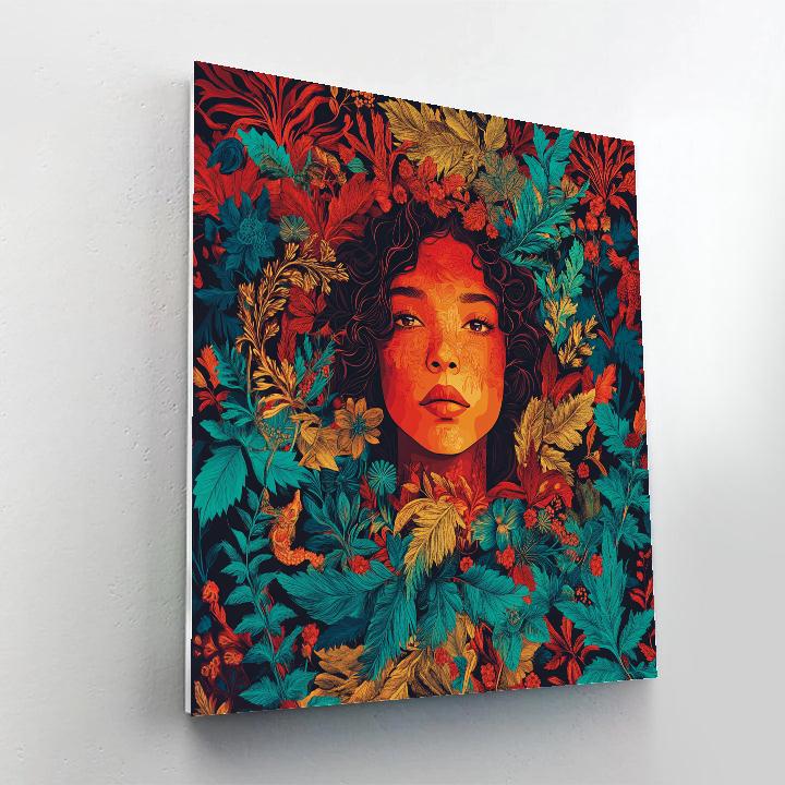 Frida Kahlo Inspired Self Portrait Garden Paint by numbers art