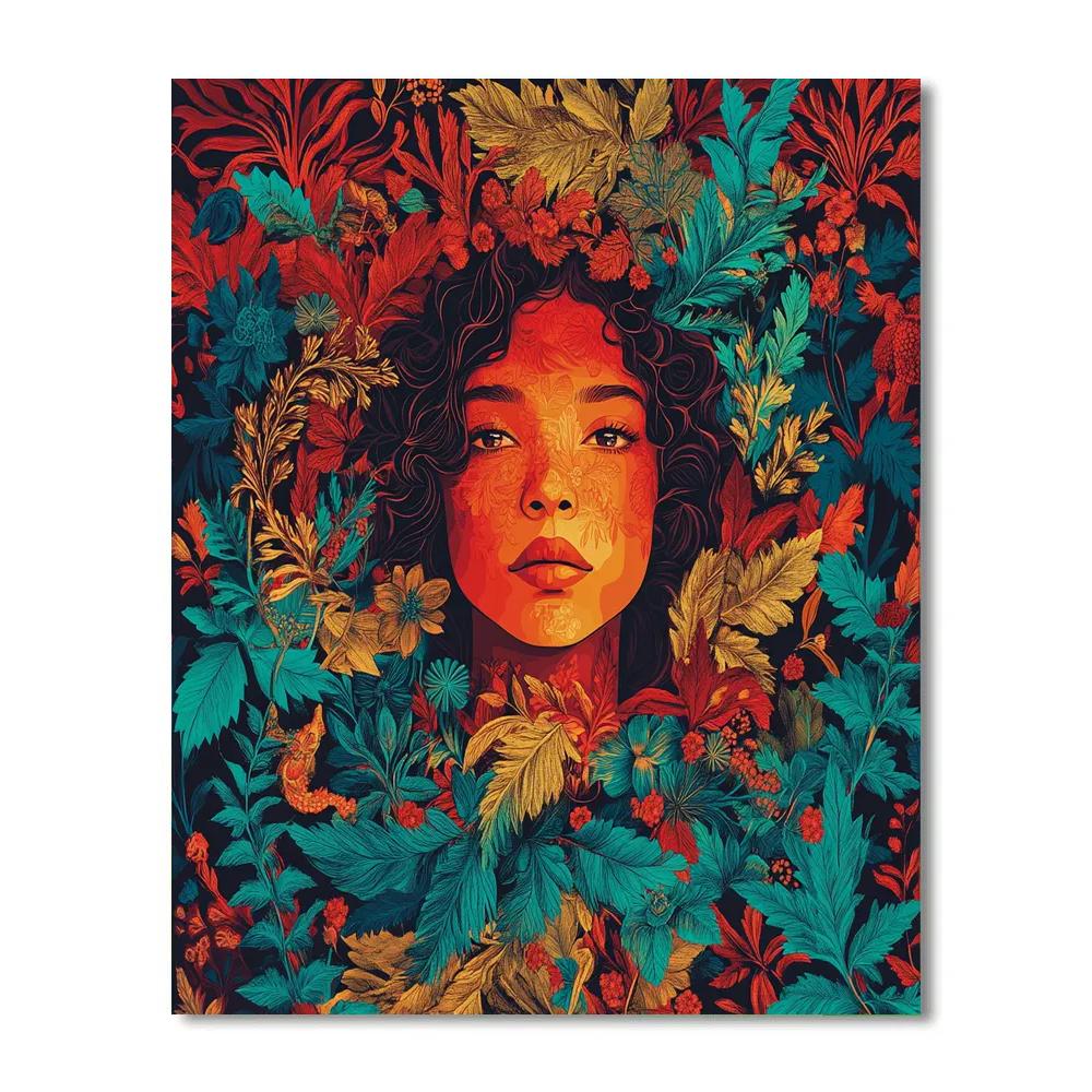 Frida Kahlo Inspired Self Portrait Garden Paint by numbers art