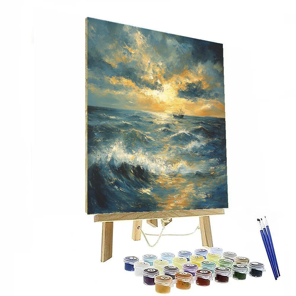 JMW Turner Inspired Storm At Sea painting number kit